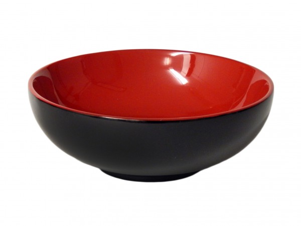 Snackschale, Müslischale, Soupbowl, Ricebowl, flach - Ø 17 cm Rot/Schwarz