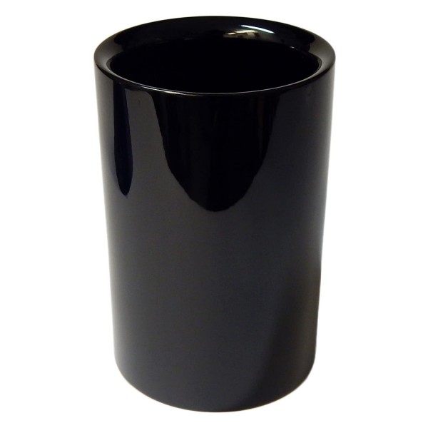 Vase, 18cm hoch, schwarzer Naturlack, Manufakturqualität