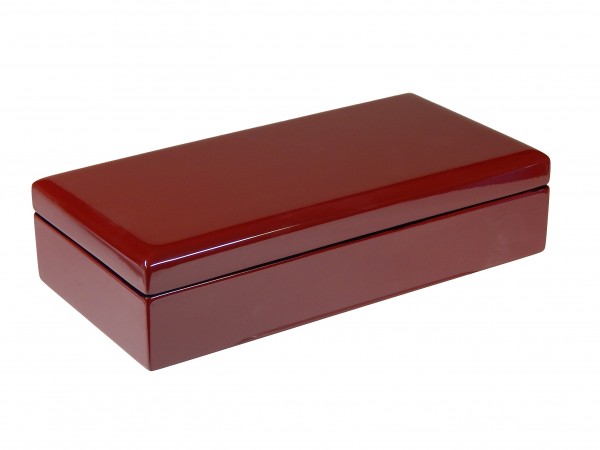 Box, Behälter, Kasten, Kästchen, Schachtel, Schatulle Quadratisch Rot mit Perlmutintarsie