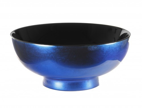 LAQ-Interior Snackschale, Müslischale, Soupbowl, Ricebowl, flach - Ø 17 cm Blau auf Blattsilber