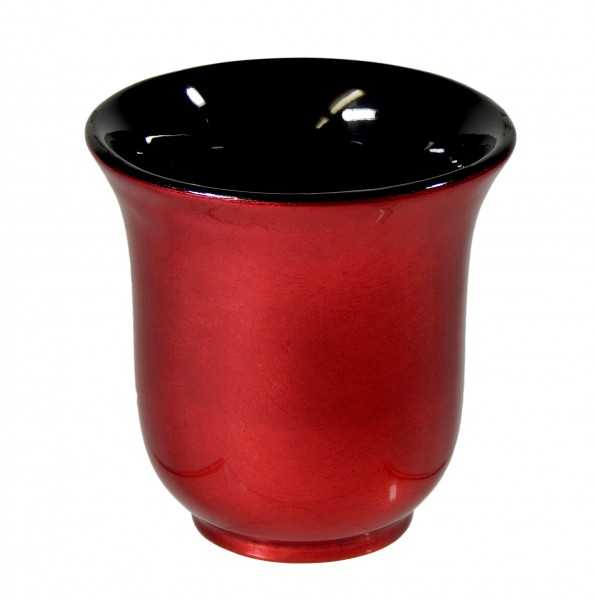 Trinkgefäß oder kleine Tischvase Rot auf Blattsilber